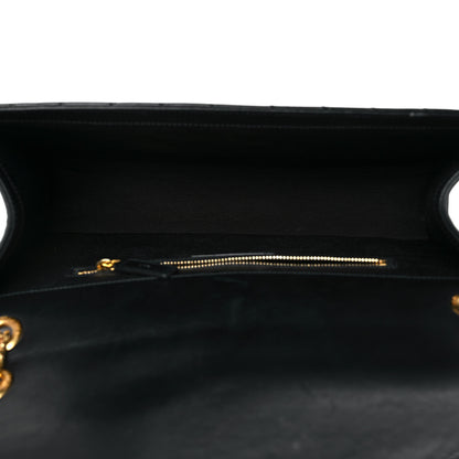 Saint Laurent Smooth Calfskin Matelasse Chevron Large Monogram Satchel Black 5 of 9