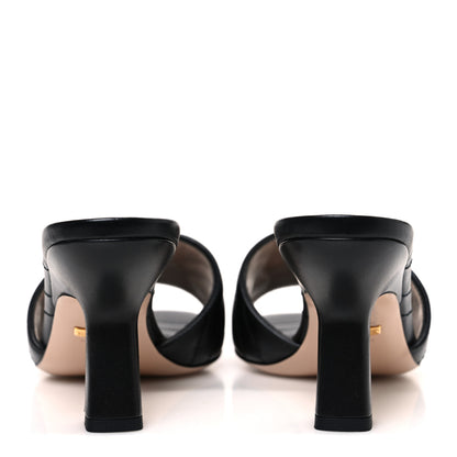 Gucci Nappa Matelasse Monochrome GG Marmont 75mm Slide Sandals 37.5 Black 6 of 11