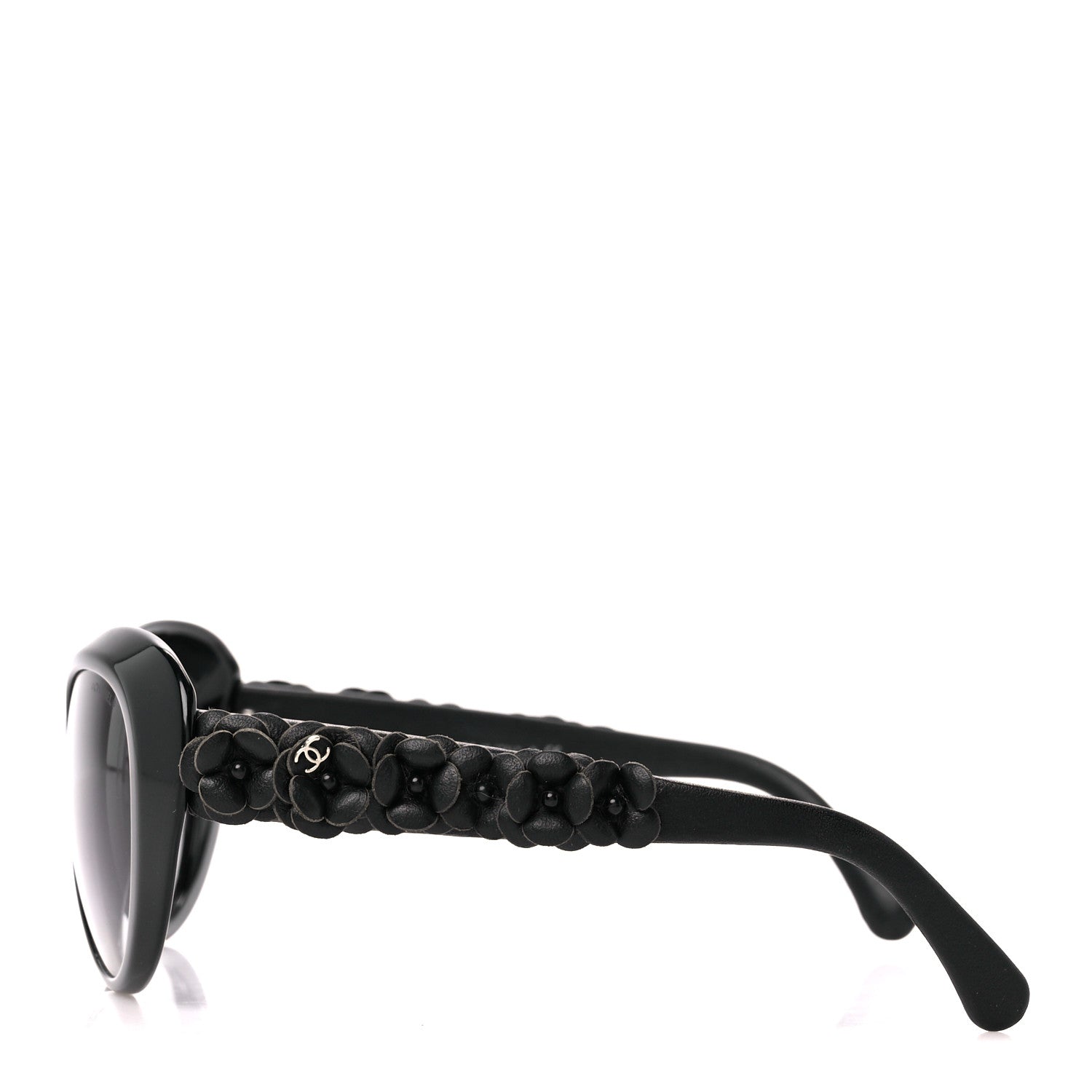 Chanel Lambskin Camellia CC 5318-Q Sunglasses Black 4 of 9