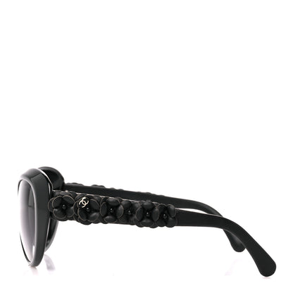 Chanel Lambskin Camellia CC 5318-Q Sunglasses Black 4 of 9