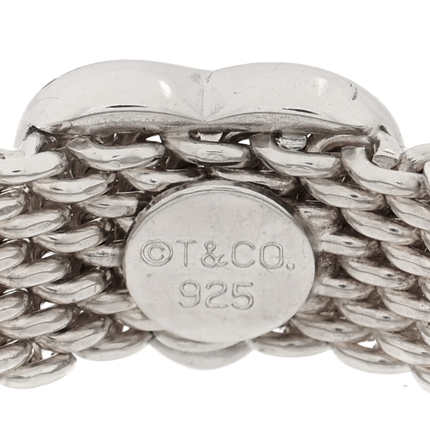 Tiffany Sterling Silver Somerset Mesh Heart Ring 52 6 4 of 4