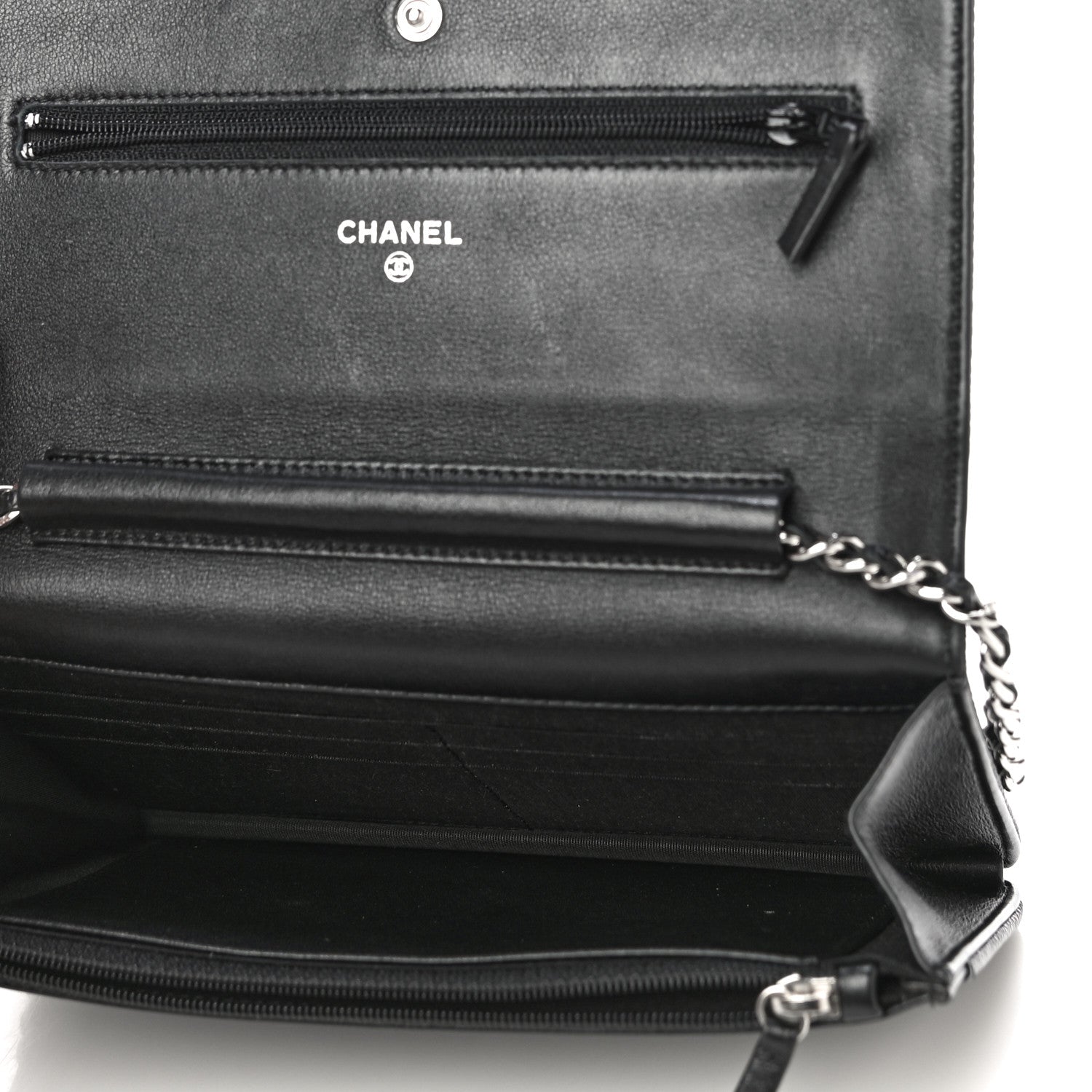Chanel Caviar Timeless CC Wallet On Chain WOC Black 5 of 12
