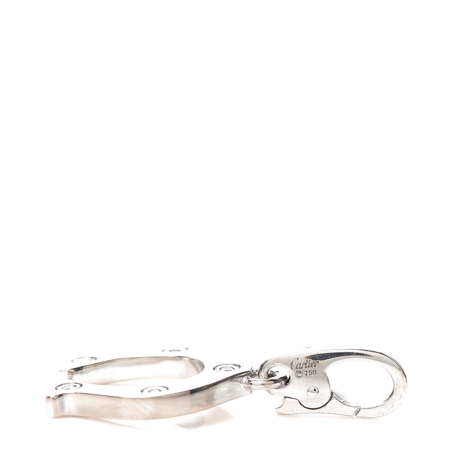 18K White Gold Diamond Horseshoe Charm