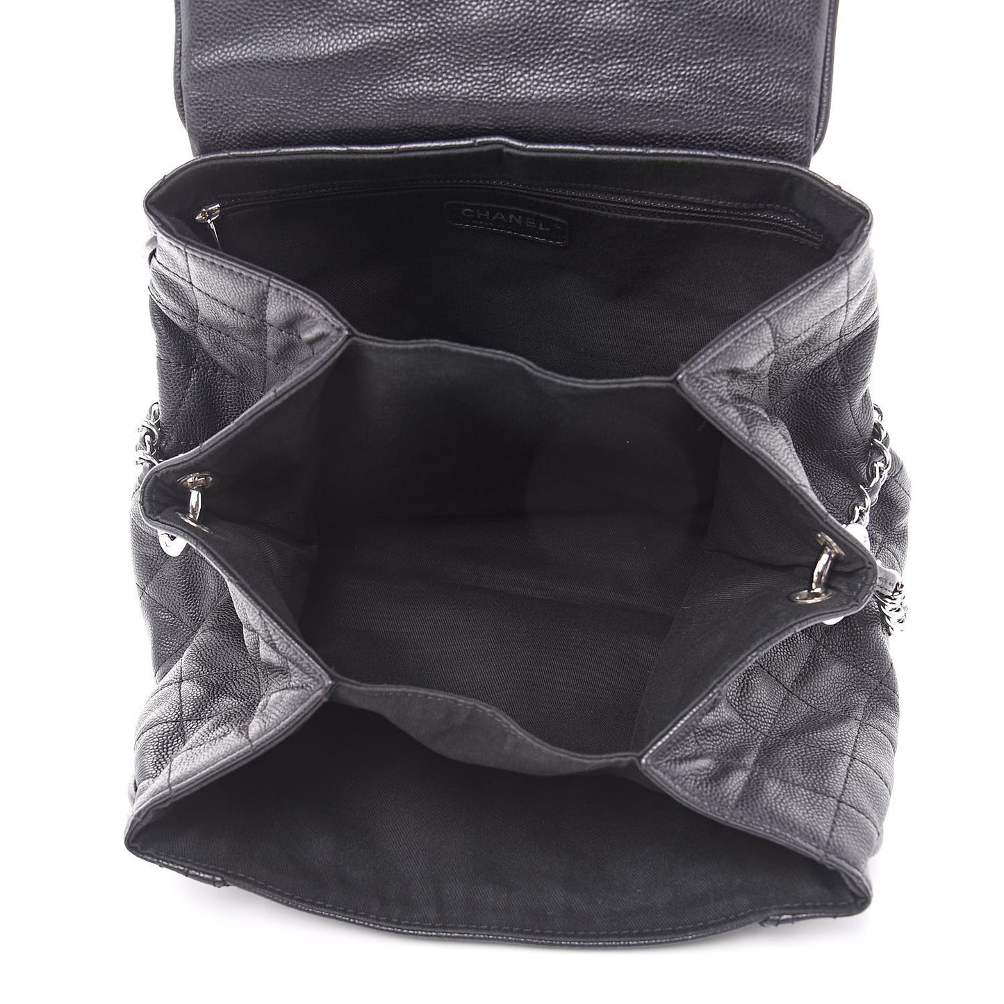Caviar Quilted Timeless Accordion Flap Black