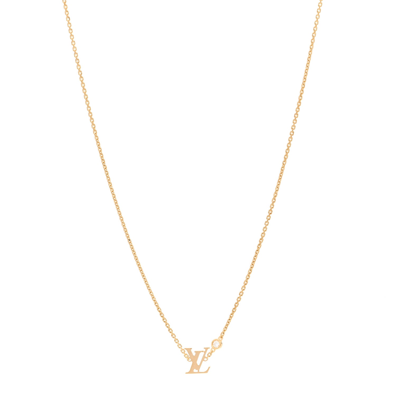 Louis Vuitton 18K Yellow Gold Diamond Idylle Blossom LV Pendant Necklace 1 of 6