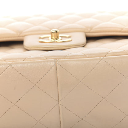 Chanel Lambskin Quilted Jumbo Double Flap Beige 12 of 18