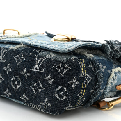 Louis Vuitton Denim Patchwork Posty Messenger Bag Blue 10 of 11
