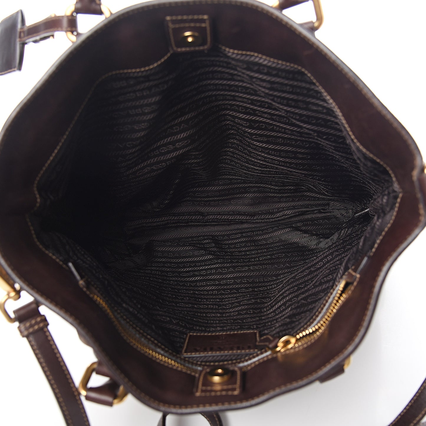 Jacquard Logo Tote Brown