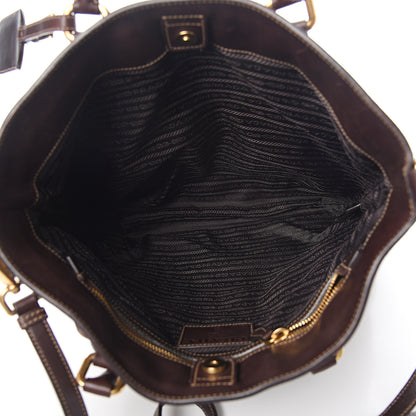 Prada Jacquard Logo Tote Brown 4 of 9