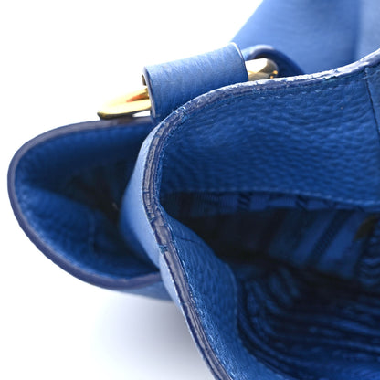 Prada Vitello Daino Side Pocket Hobo Azzurro 13 of 17