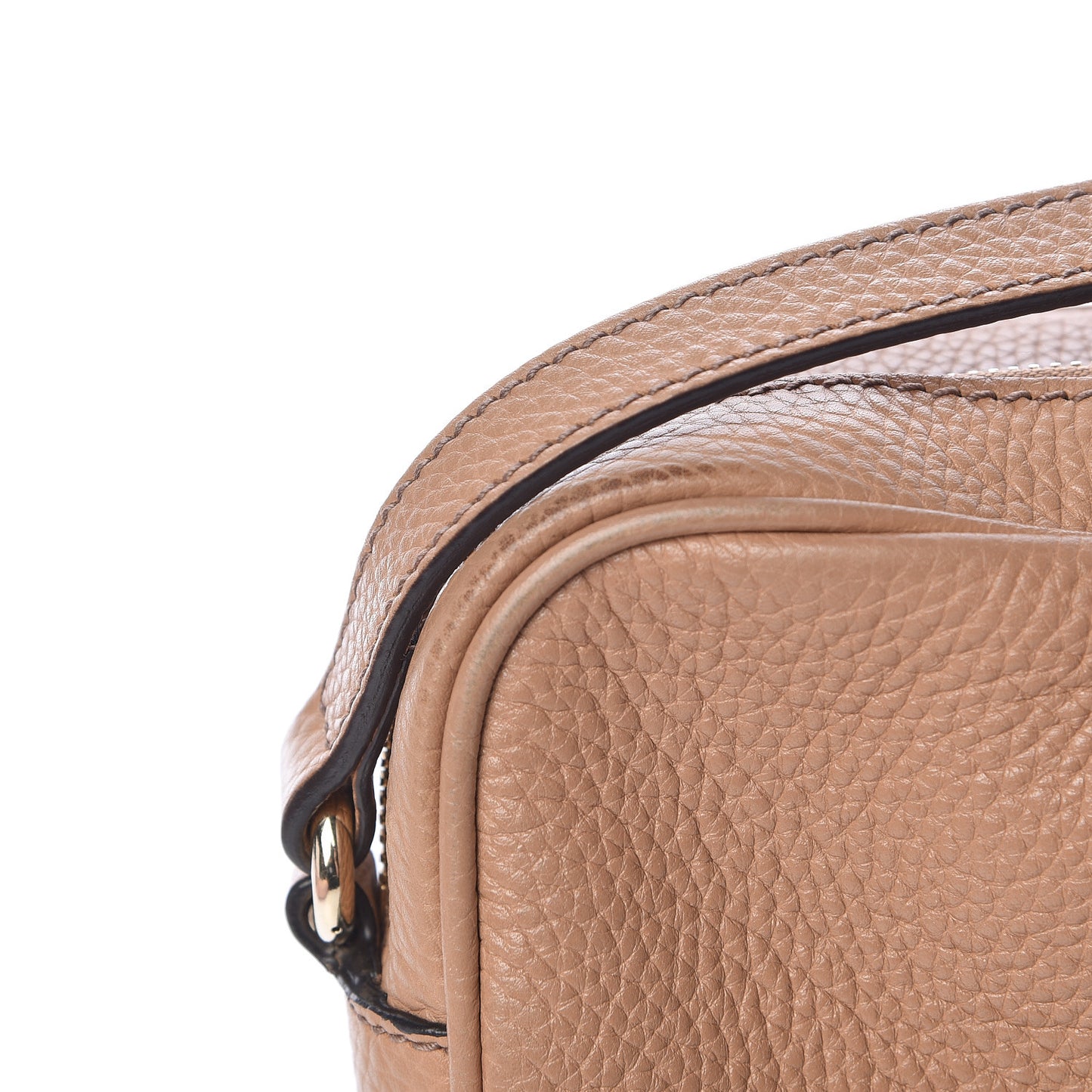 Pebbled Calfskin Small Soho Disco Bag Camelia