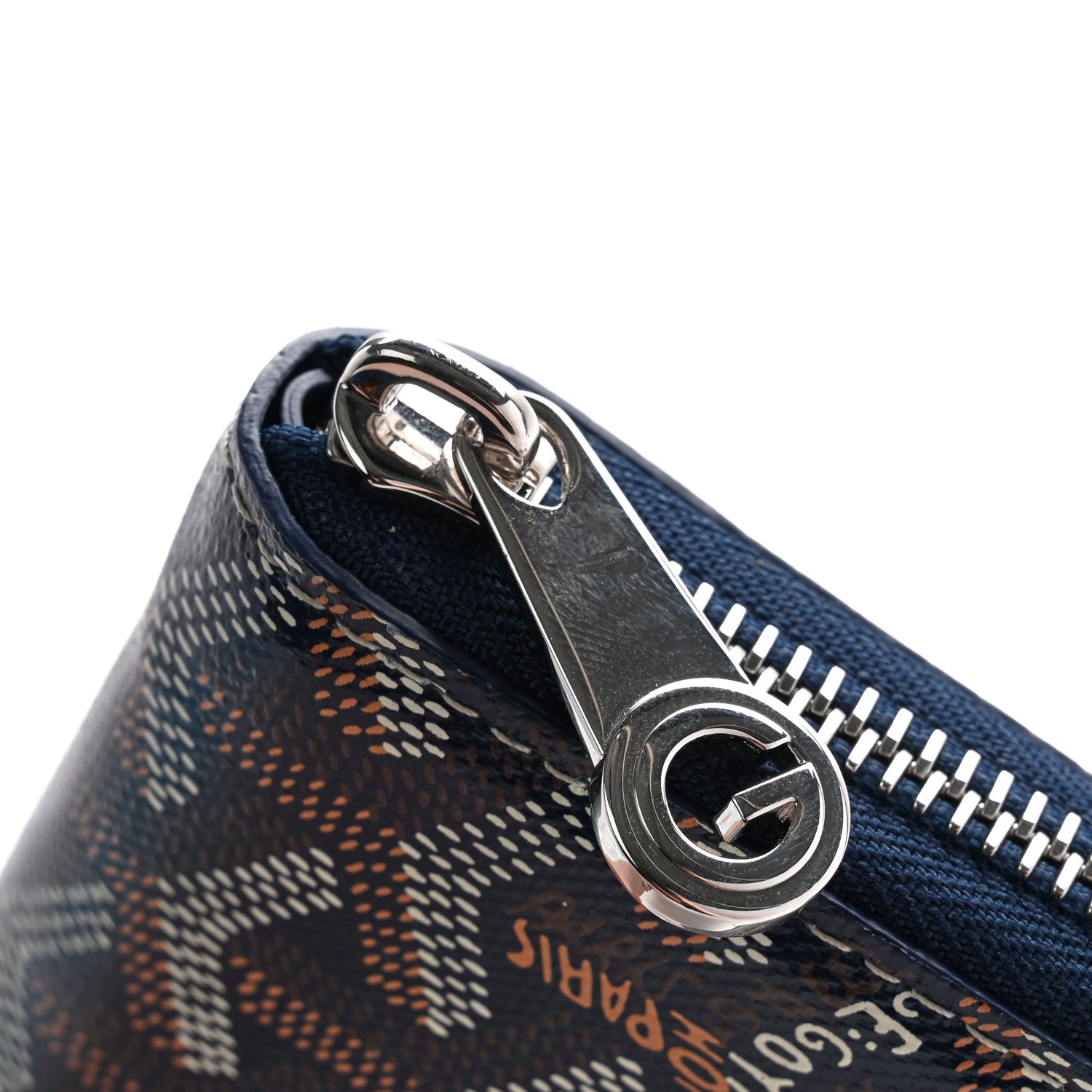 Goyard Goyardine Matignon Zip Around GM Wallet Navy 9 of 10