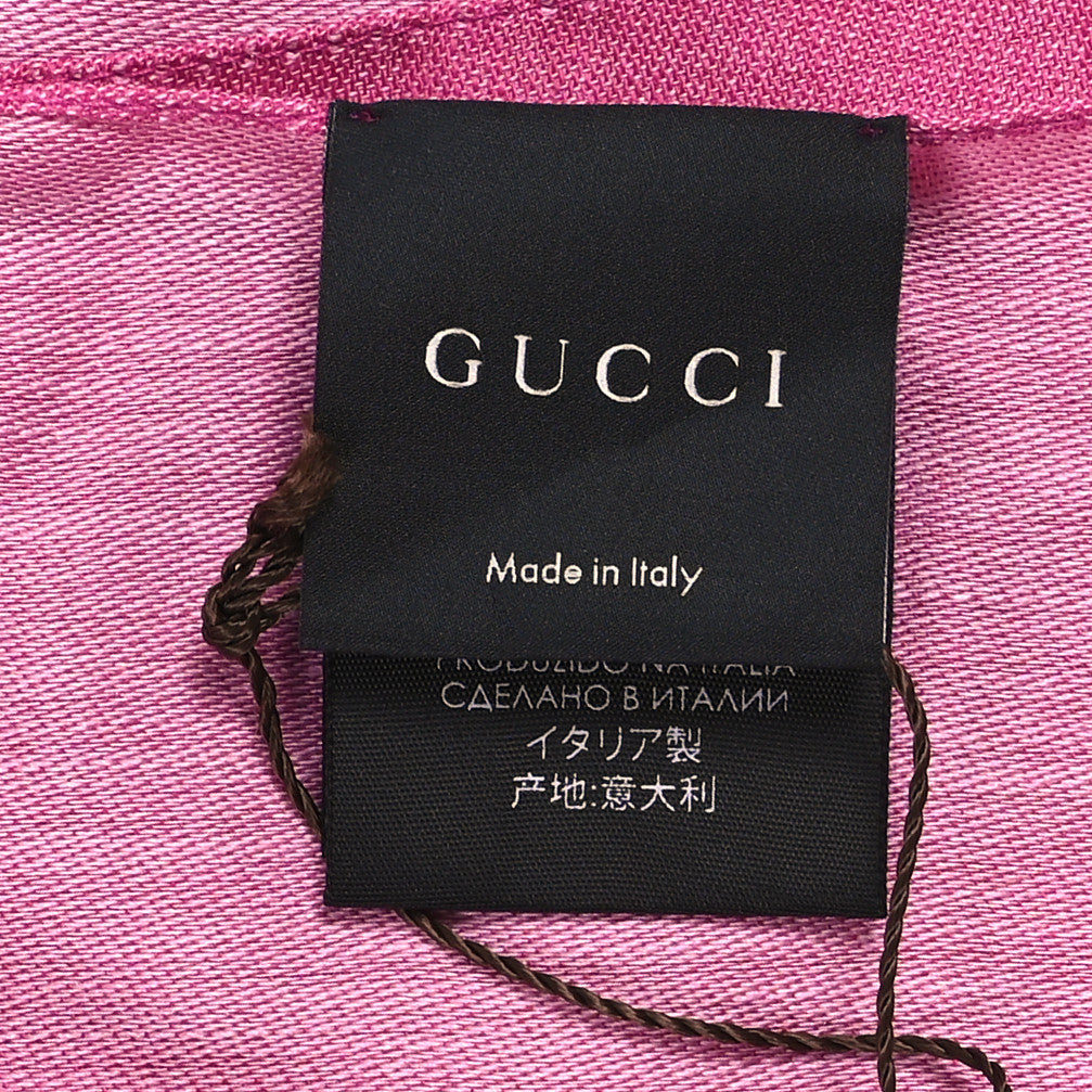 Gucci Wool Silk GG Monogram GGNat Scarf Roseate 3 of 3