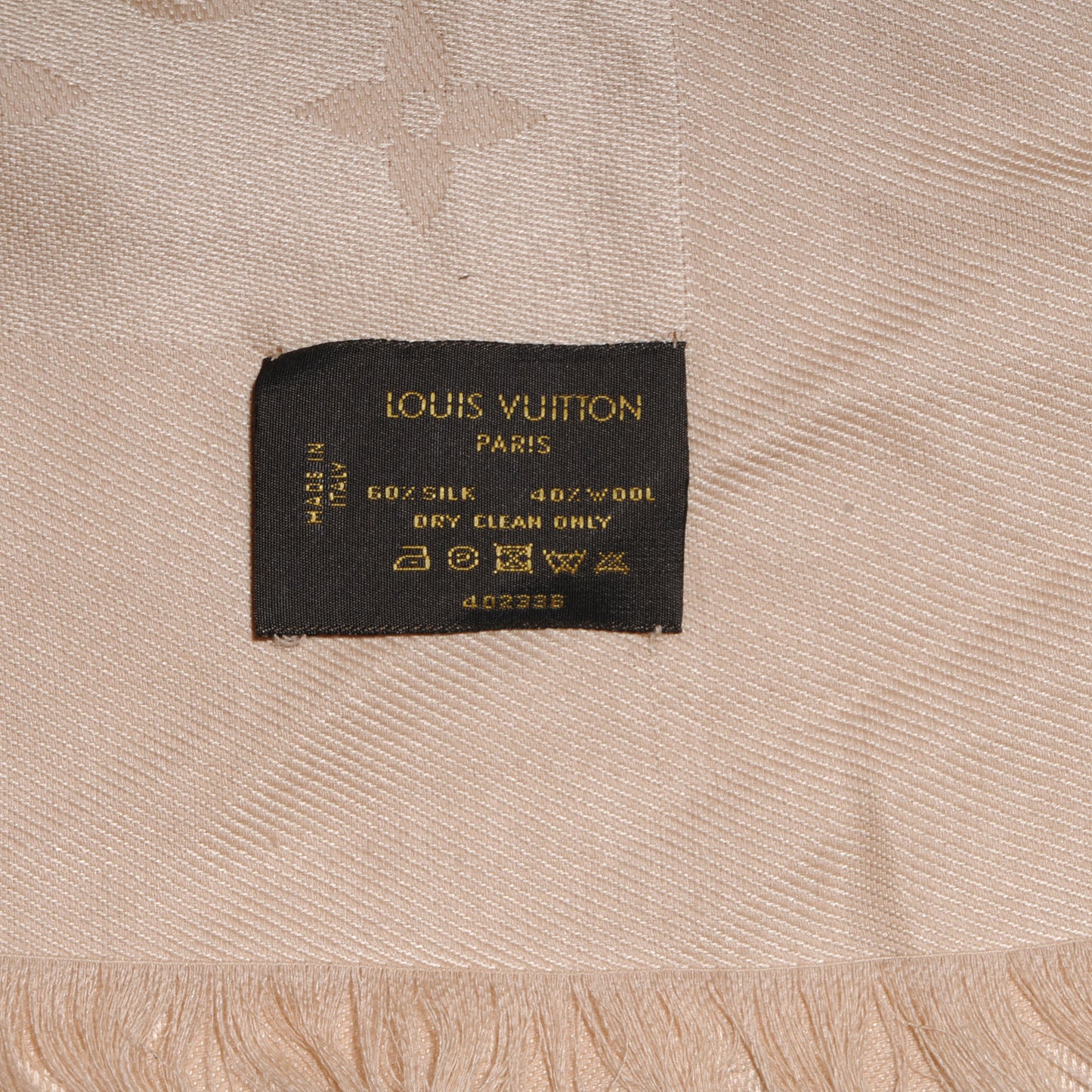 Wool Silk Monogram Shawl Nude