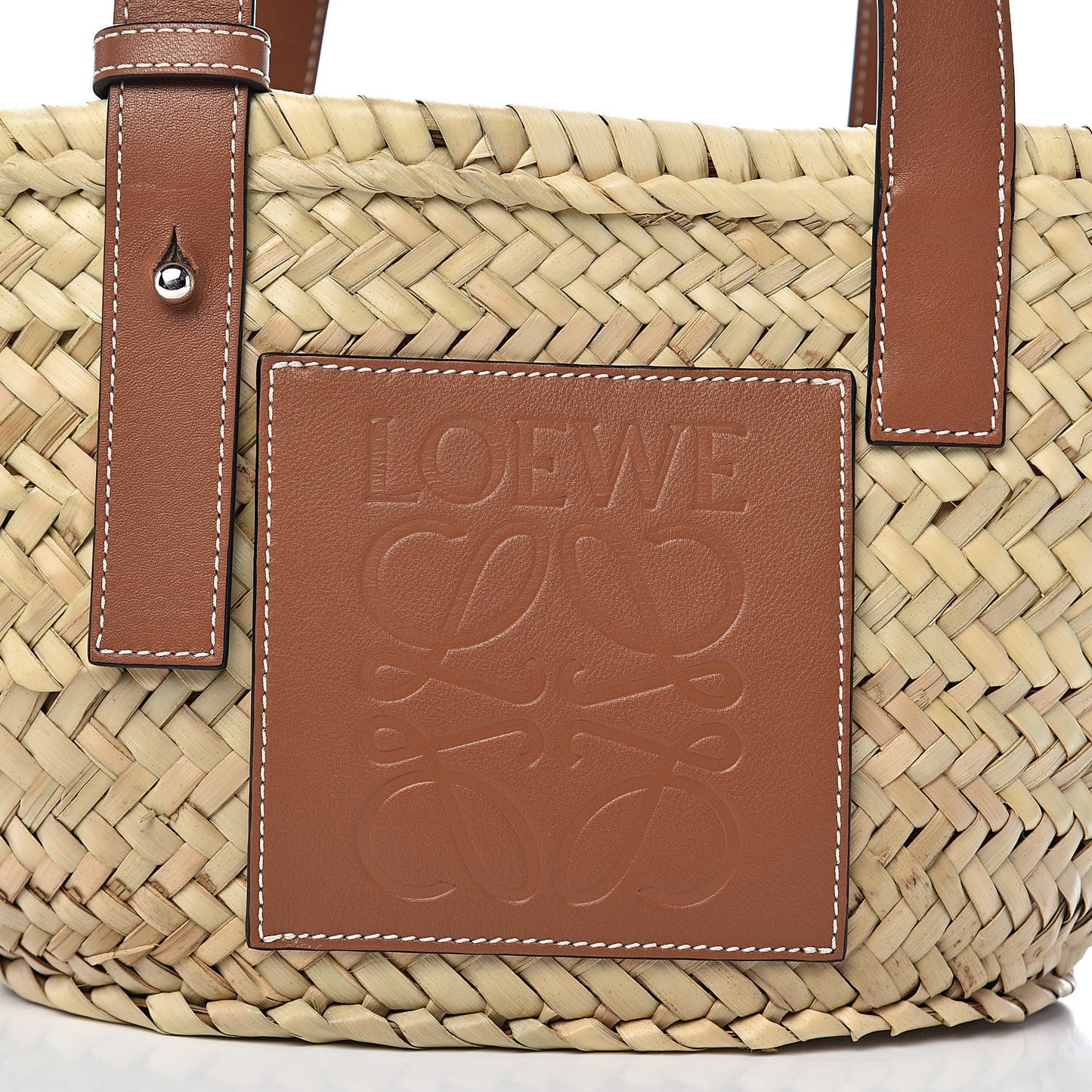 Raffia Small Basket Tote Bag Natural Tan