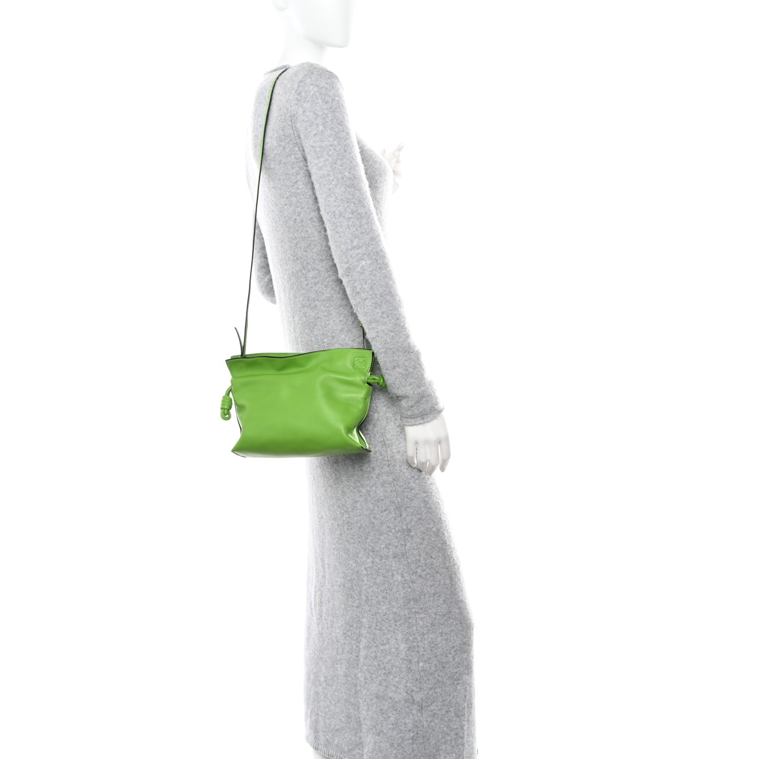 Loewe Calfskin Mini Flamenco Knot Clutch Apple Green 2 of 11