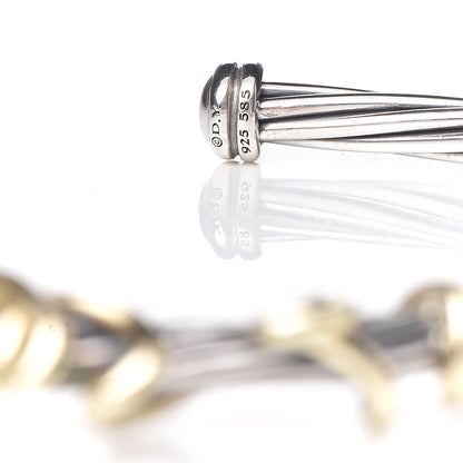 David Yurman Sterling Silver 14K Yellow Gold DY Whispers I Love You Bracelet 6 of 6