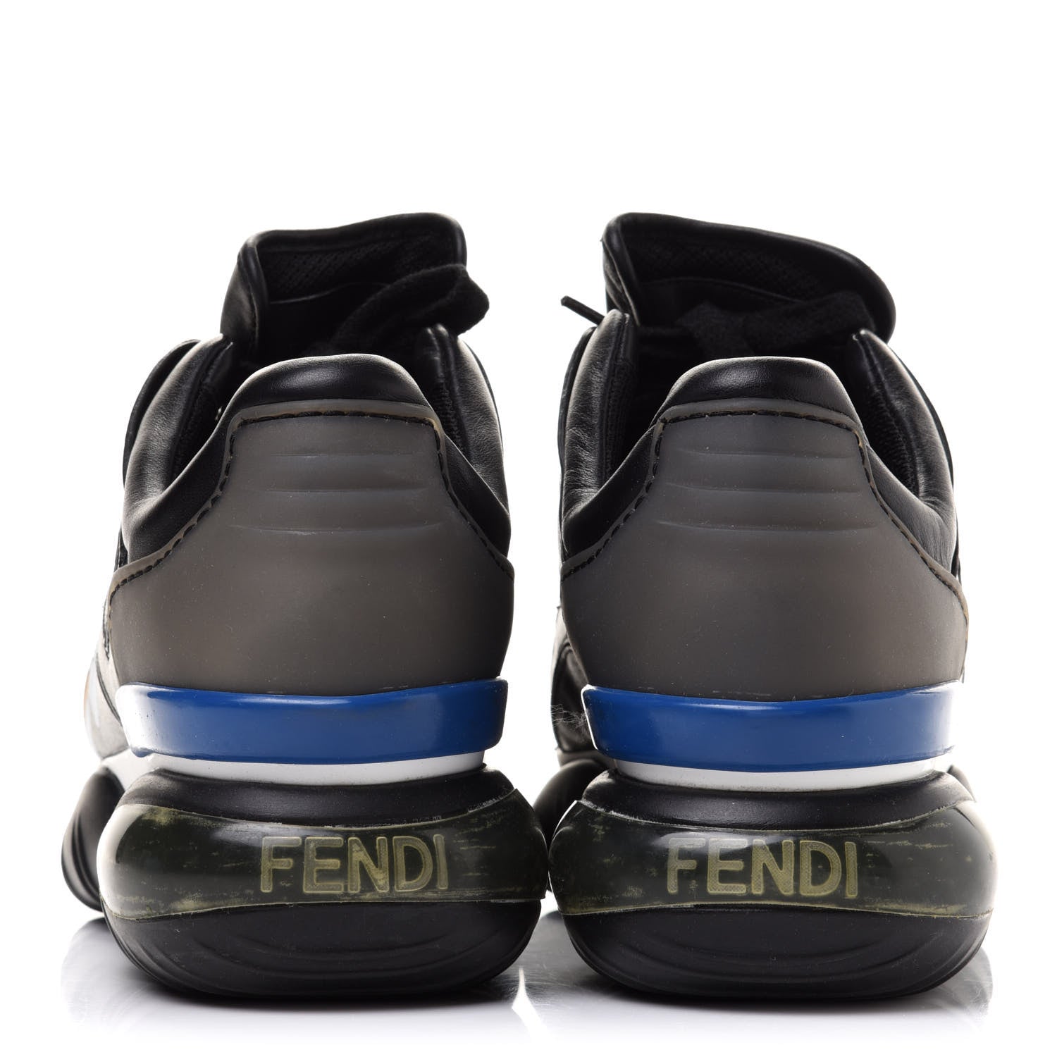Fendi X FILA Vitello Mania Painted Womens Chunky Sneakers 36 Black Zucca Ice White 5 of 10