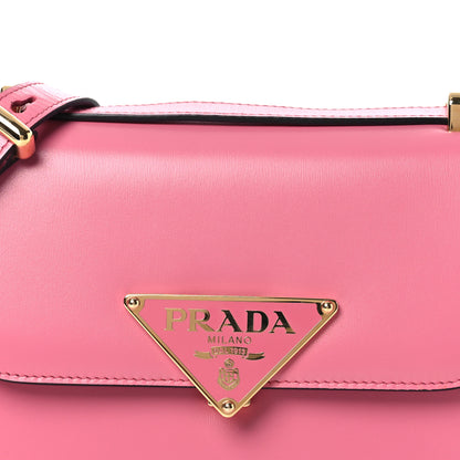 Prada Box Calfskin Triangle Embleme Flap Shoulder Bag Begonia 8 of 11