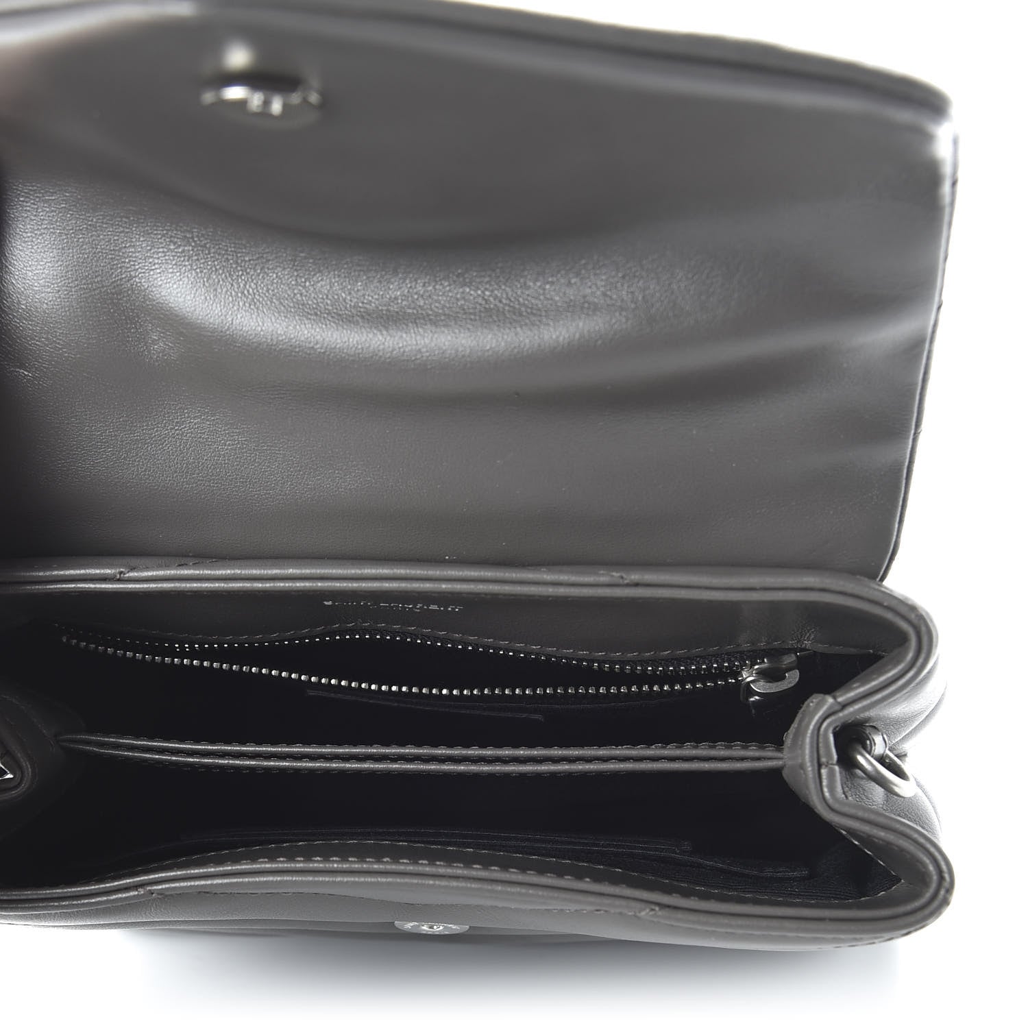 Saint Laurent Calfskin Y Quilted Monogram Toy Loulou Crossbody Bag Storm 5 of 10