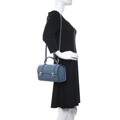Moynat Box Calfskin Cabotin Blue 2 of 9