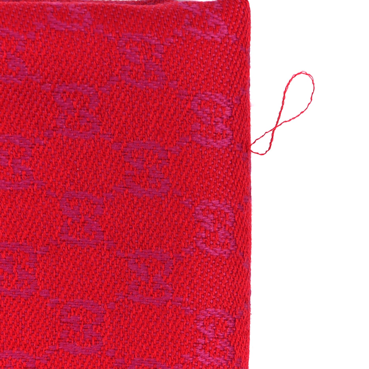 Wool Silk GG Monogram GGWeblong Fringe Scarf Shawl Orange Pink