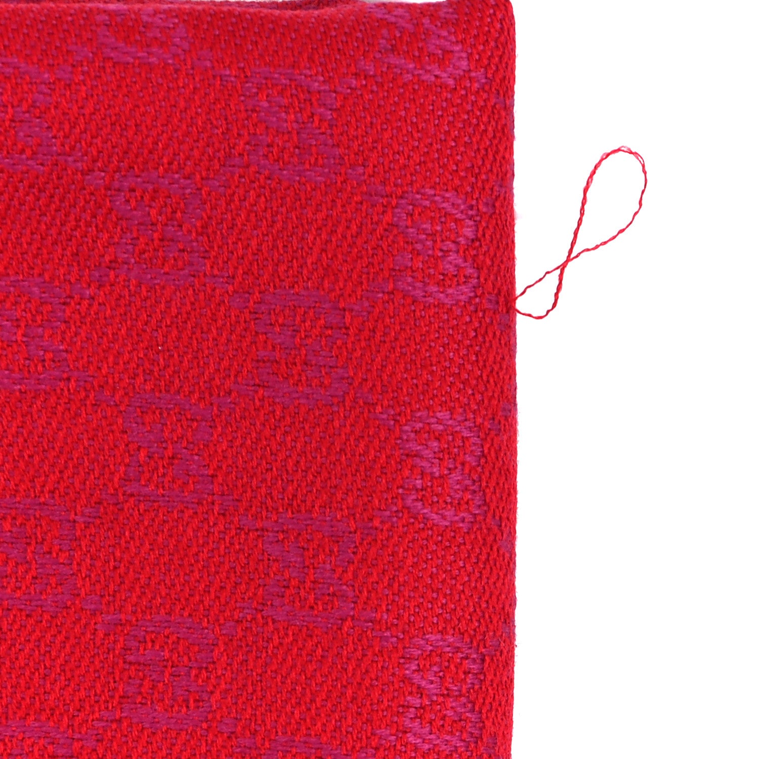 Gucci Wool Silk GG Monogram GGWeblong Fringe Scarf Shawl Orange Pink 5 of 5