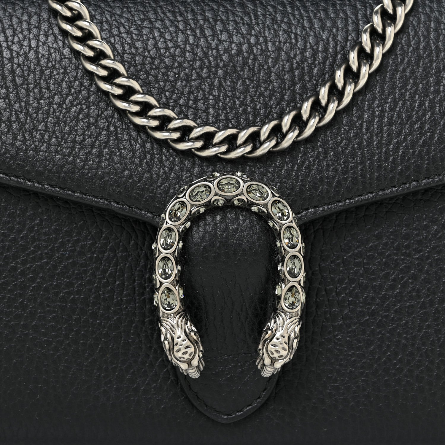 Gucci Calfskin Mini Dionysus Chain Wallet Black 8 of 13