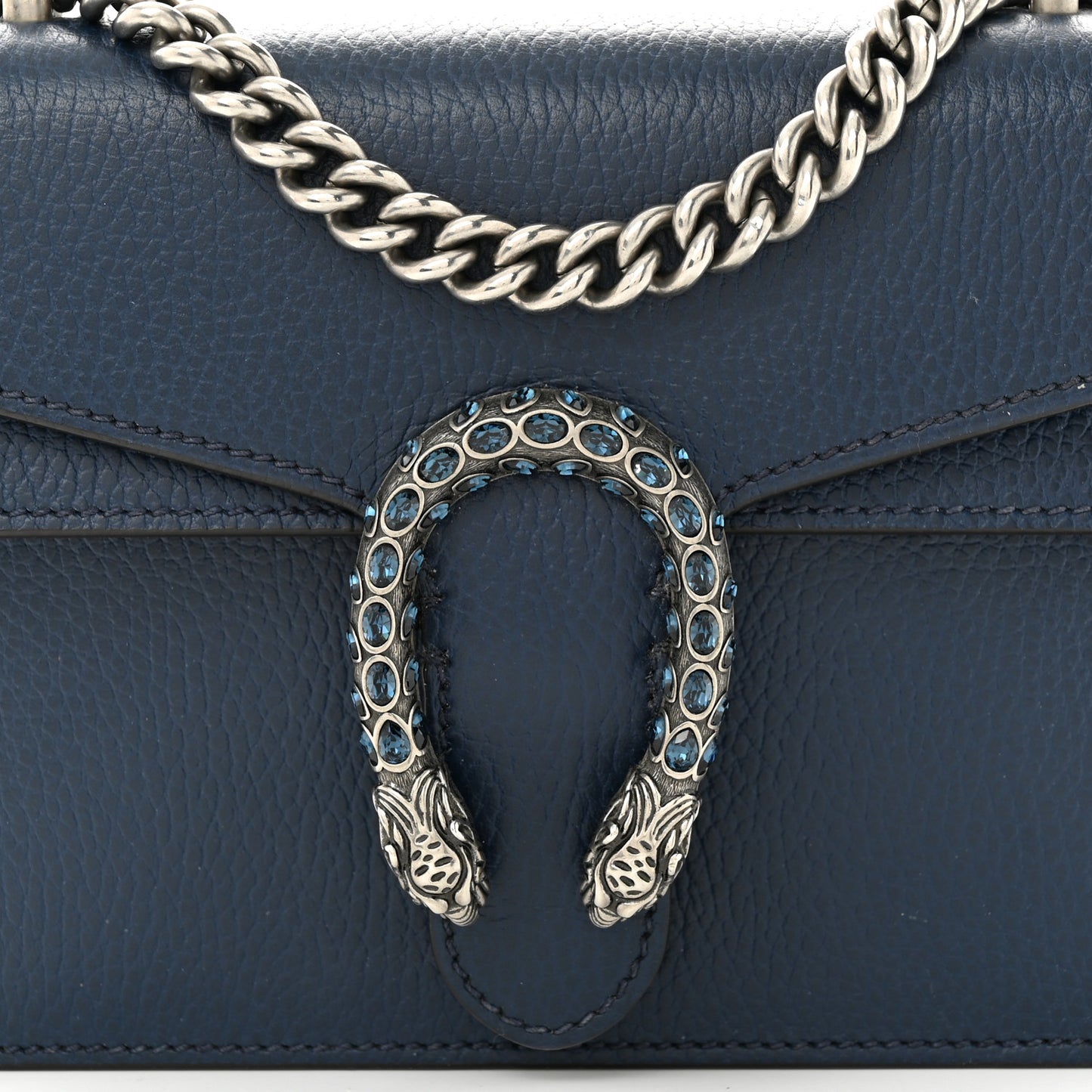 Dollar Calfskin Crystal Mini Dionysus Shoulder Bag Blue Agata Montana Sapphire