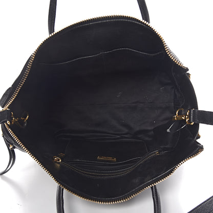 Miu Miu Goatskin Madras Zip Tote Black 5 of 22