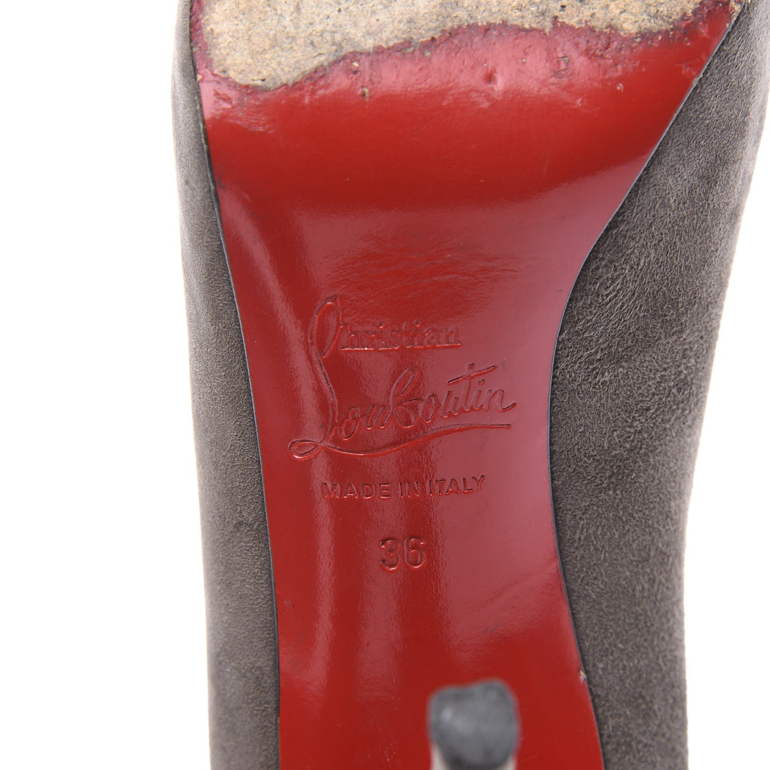 Christian Louboutin Suede Declic 120 Pumps 36 Elephant 9 of 10