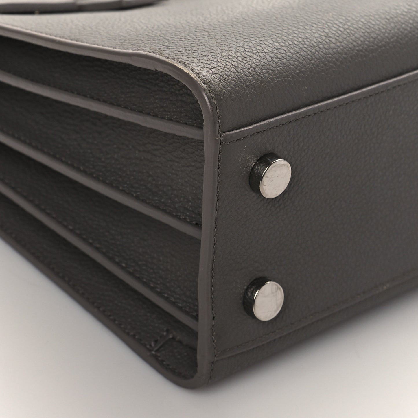 Grained Calfskin Nano Sac De Jour Fog