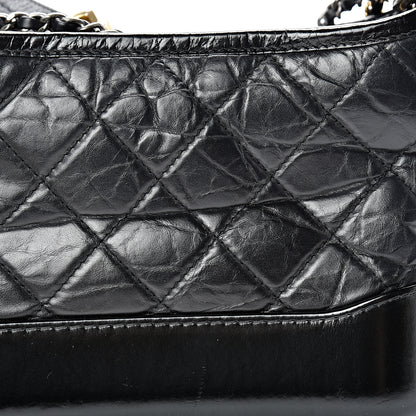 Chanel Aged Calfskin Quilted Small Gabrielle Hobo Black 11 of 13