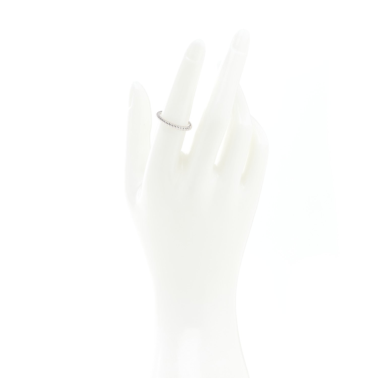 Van Cleef & Arpels 18K White Gold Small Perlee Ring 53 6.25 2 of 4