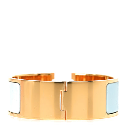Hermes Enamel Wide Clic Clac H Bracelet PM Rainbow Bleu 3 of 5