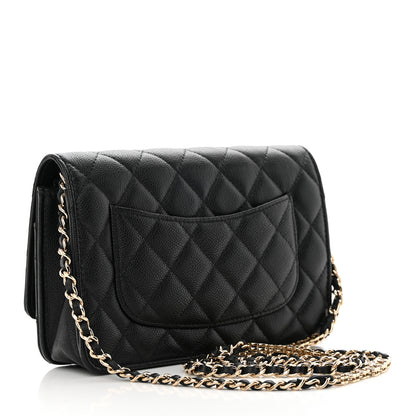 Chanel Caviar Quilted Tiny CC Wallet on Chain WOC Black 3 of 12
