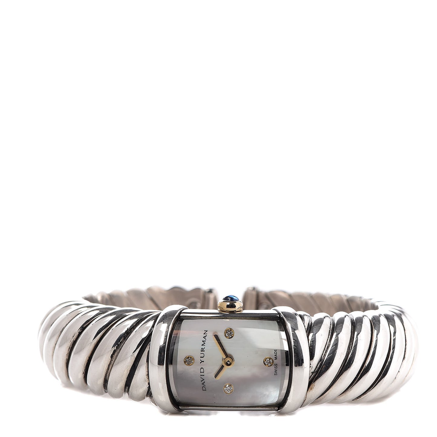 Sterling Silver 18K Yellow Gold Diamond Mother of Pearl 19mm Waverly Quartz Watch
