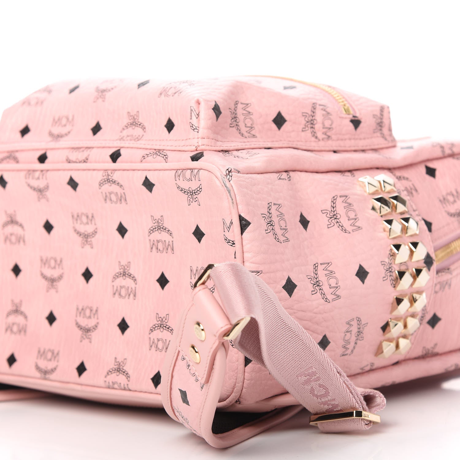 MCM Visetos Small Side Stud Stark Backpack Soft Pink 7 of 10
