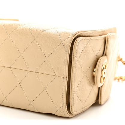 Chanel Caviar Quilted Mini Chanel 25 Handbag Beige 10 of 11