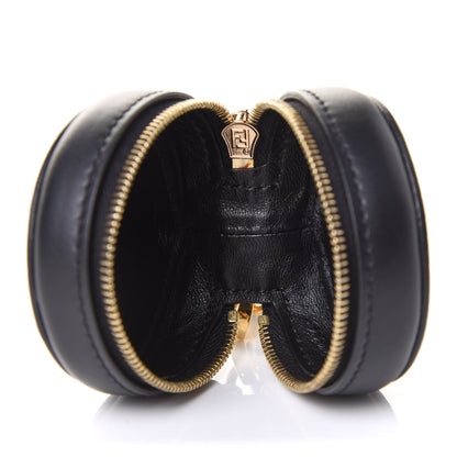 Fendi Vitello Century Nylon Bi-Color Stamp Patch Help Bag Charm Black Fragola 4 of 5