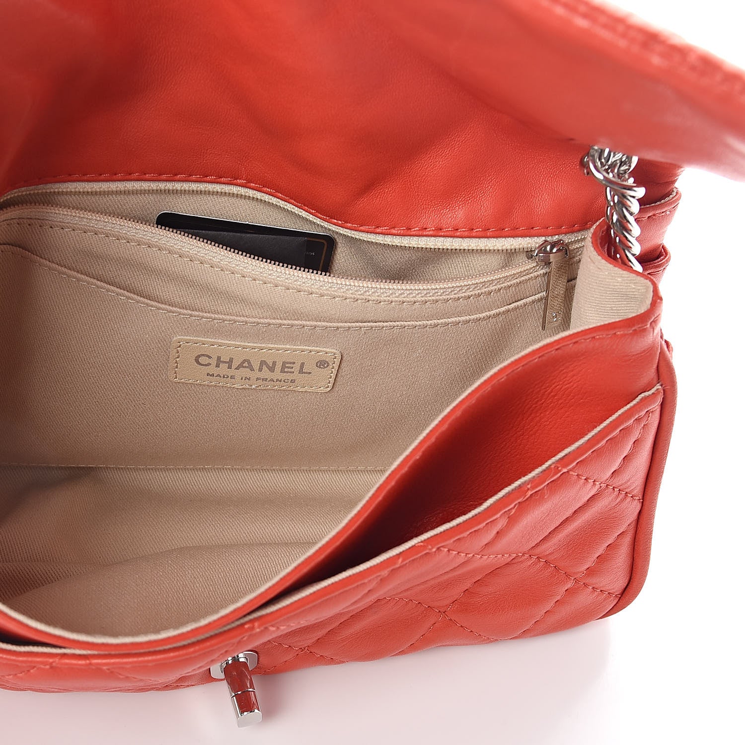 Chanel Lambskin Quilted Medium Icons Secret Label Flap Coral 5 of 10