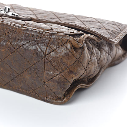 Chanel Aged Crumpled Calfskin Vintage Flap Brown 10 of 17