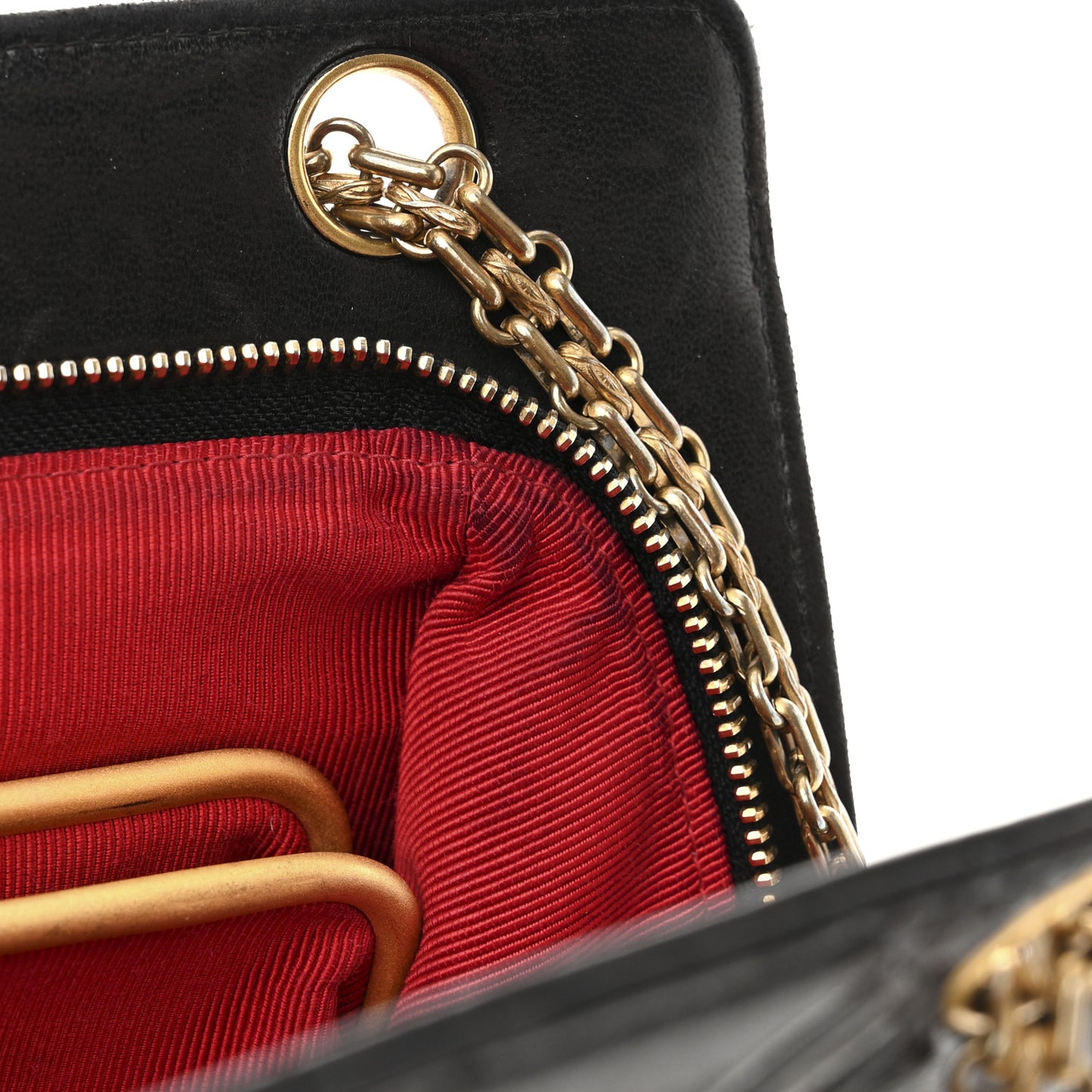 Lambskin Double Stitch Quilted Tote Black