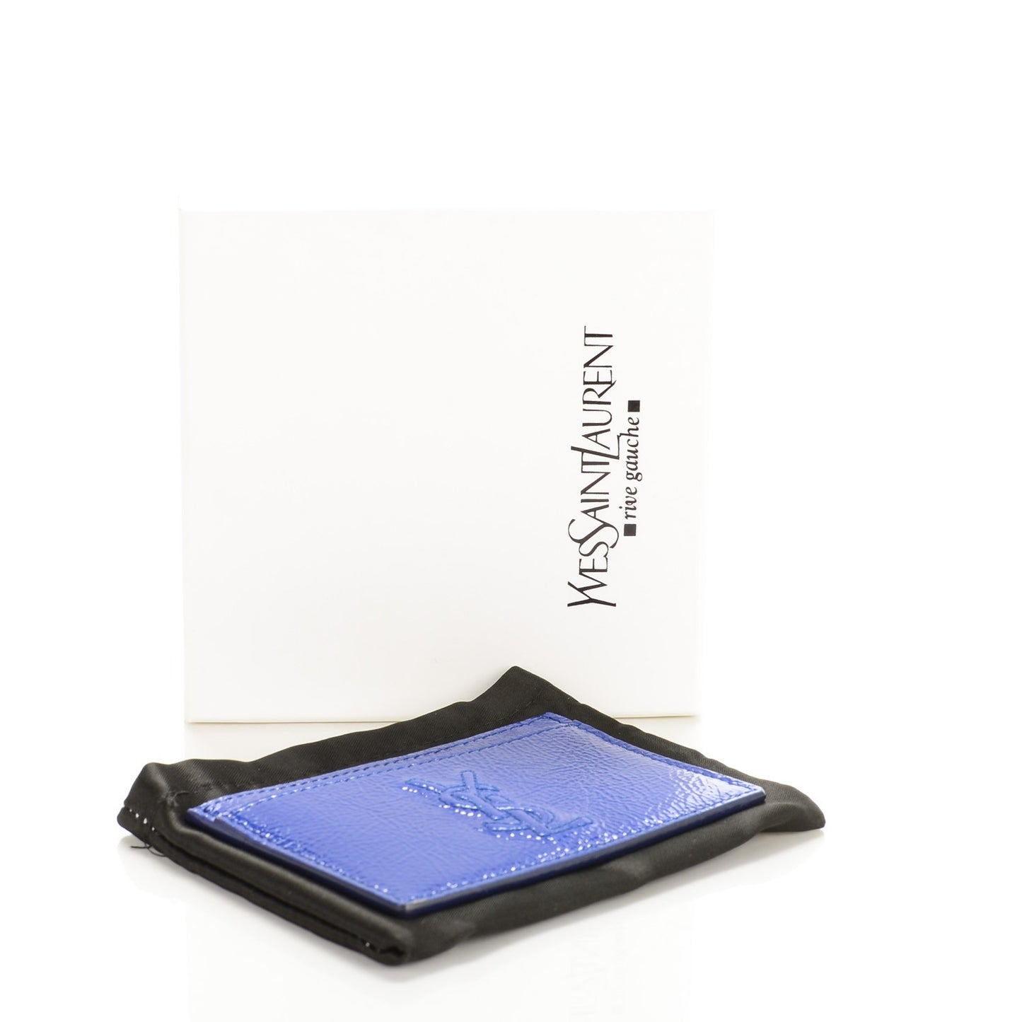 Textured Patent Belle De Jour Card Case Royal Blue