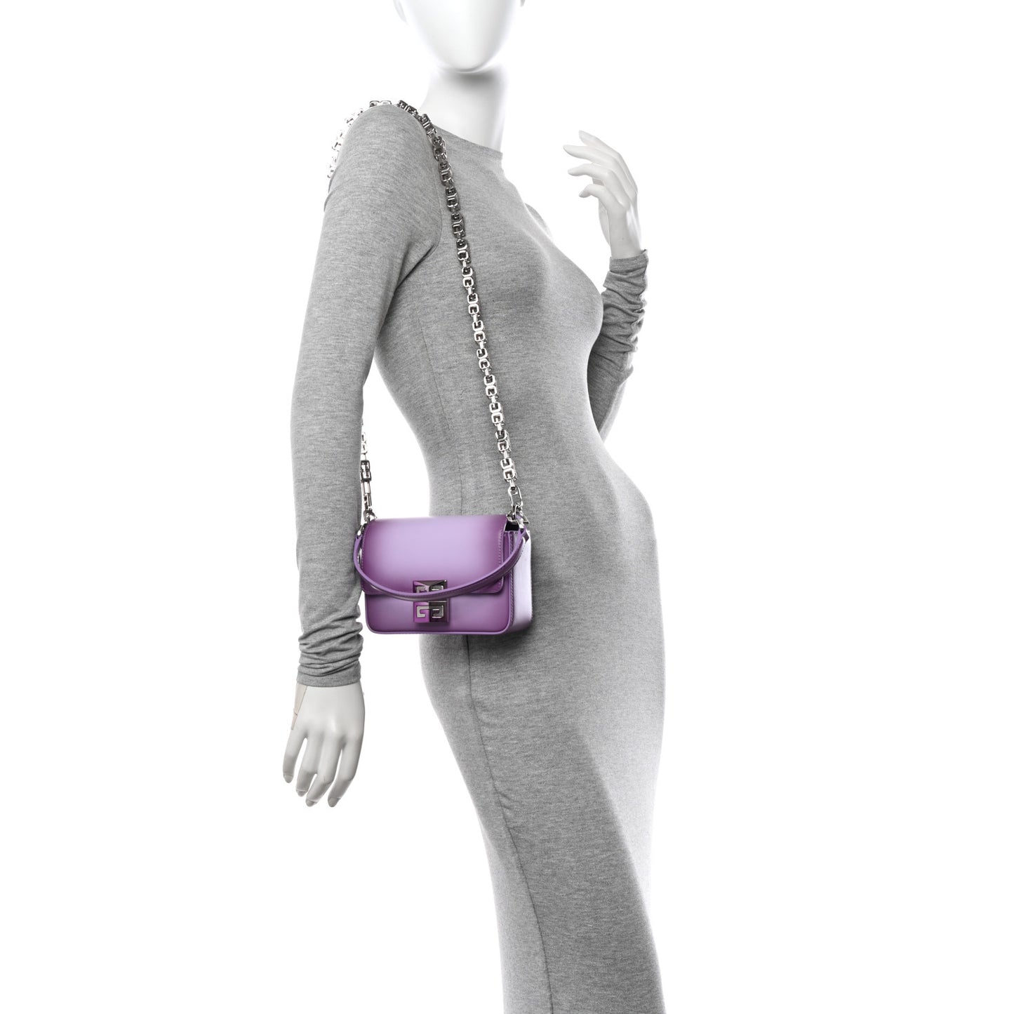Box Calfskin Small Gradient Effect 4G Cube Chain Crossbody Bag Mauve