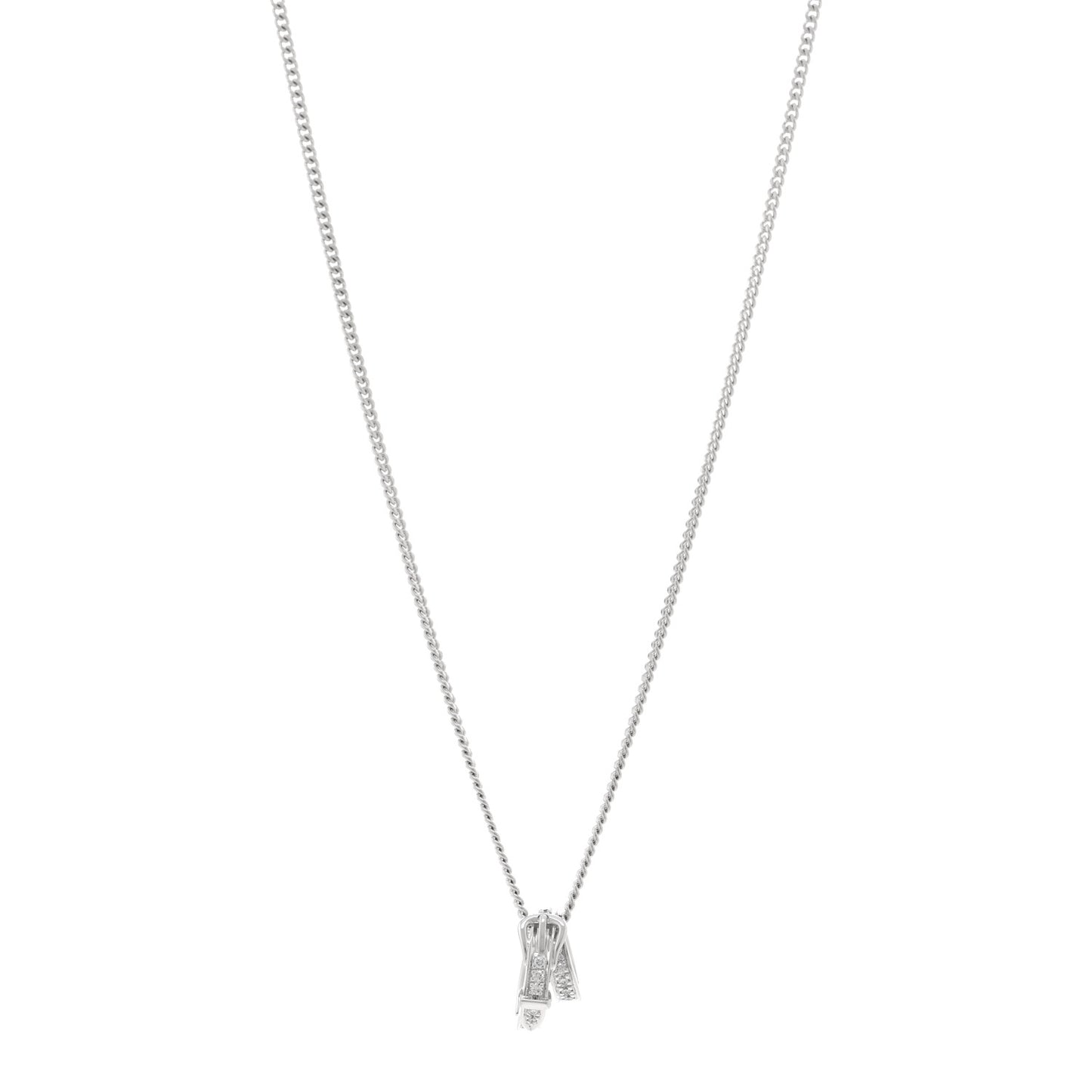 18K White Gold Diamond Etriviere Pendant Necklace