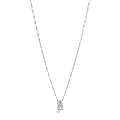 Hermes 18K White Gold Diamond Etriviere Pendant Necklace 1 of 5