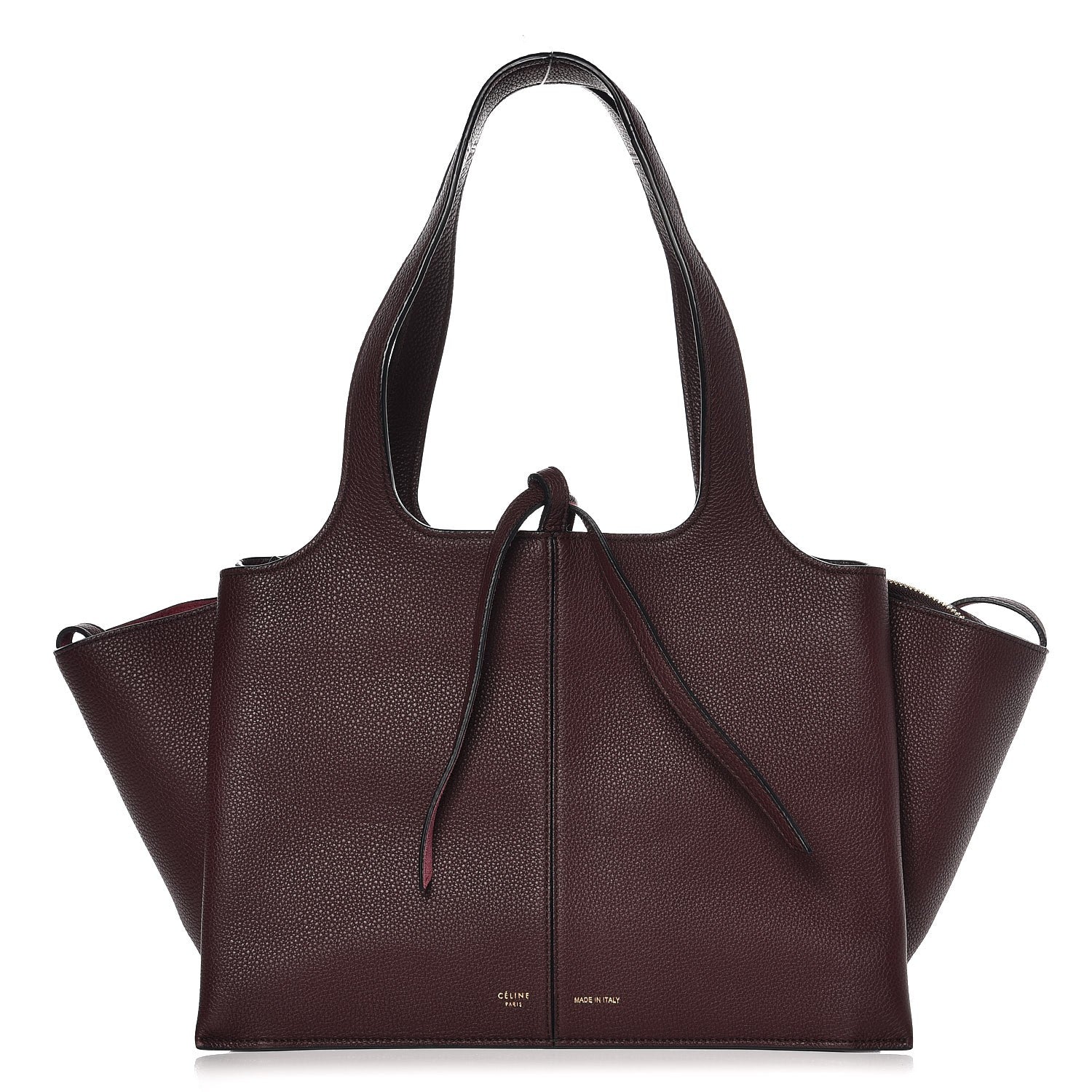 Celine Baby Grained Calfskin Small Tri-Fold Bag Burgundy 1 of 10