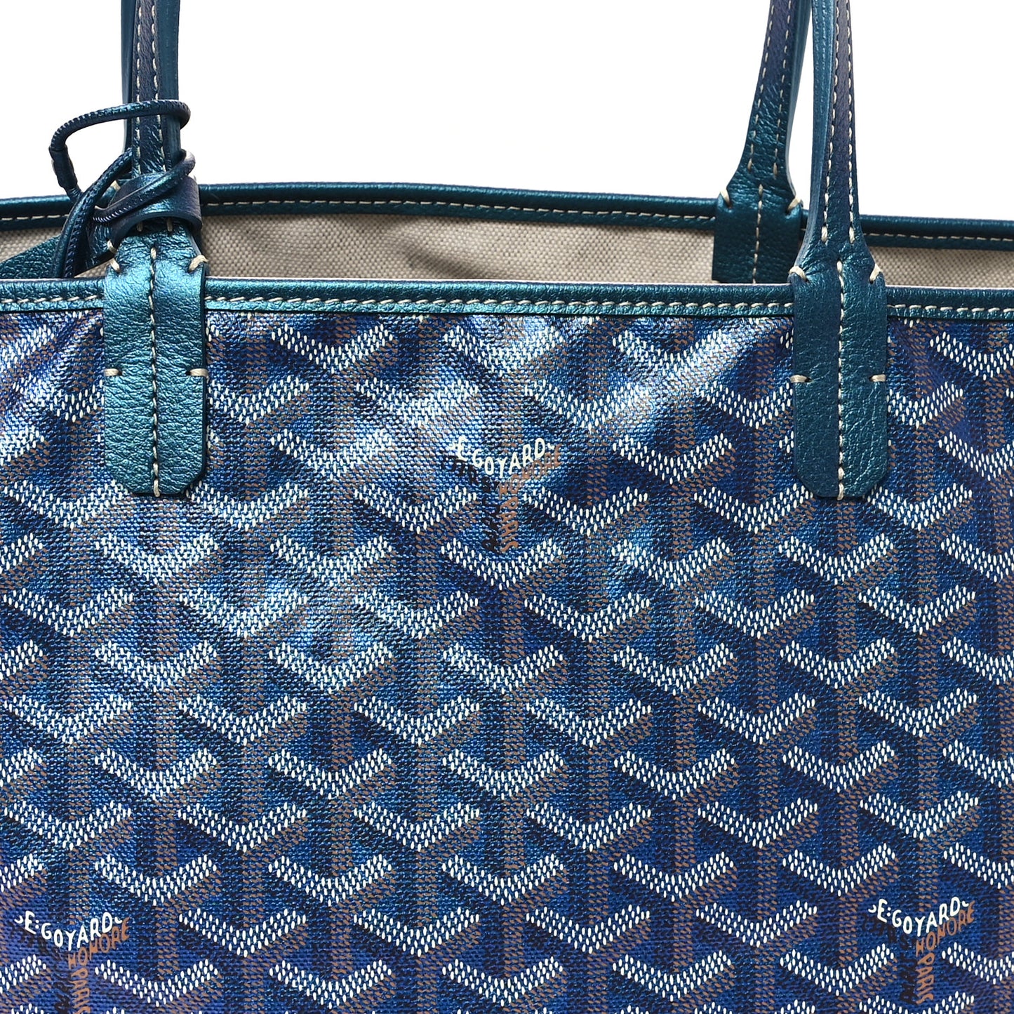 Iridescent Goyardine Saint Louis PM Pearly Blue