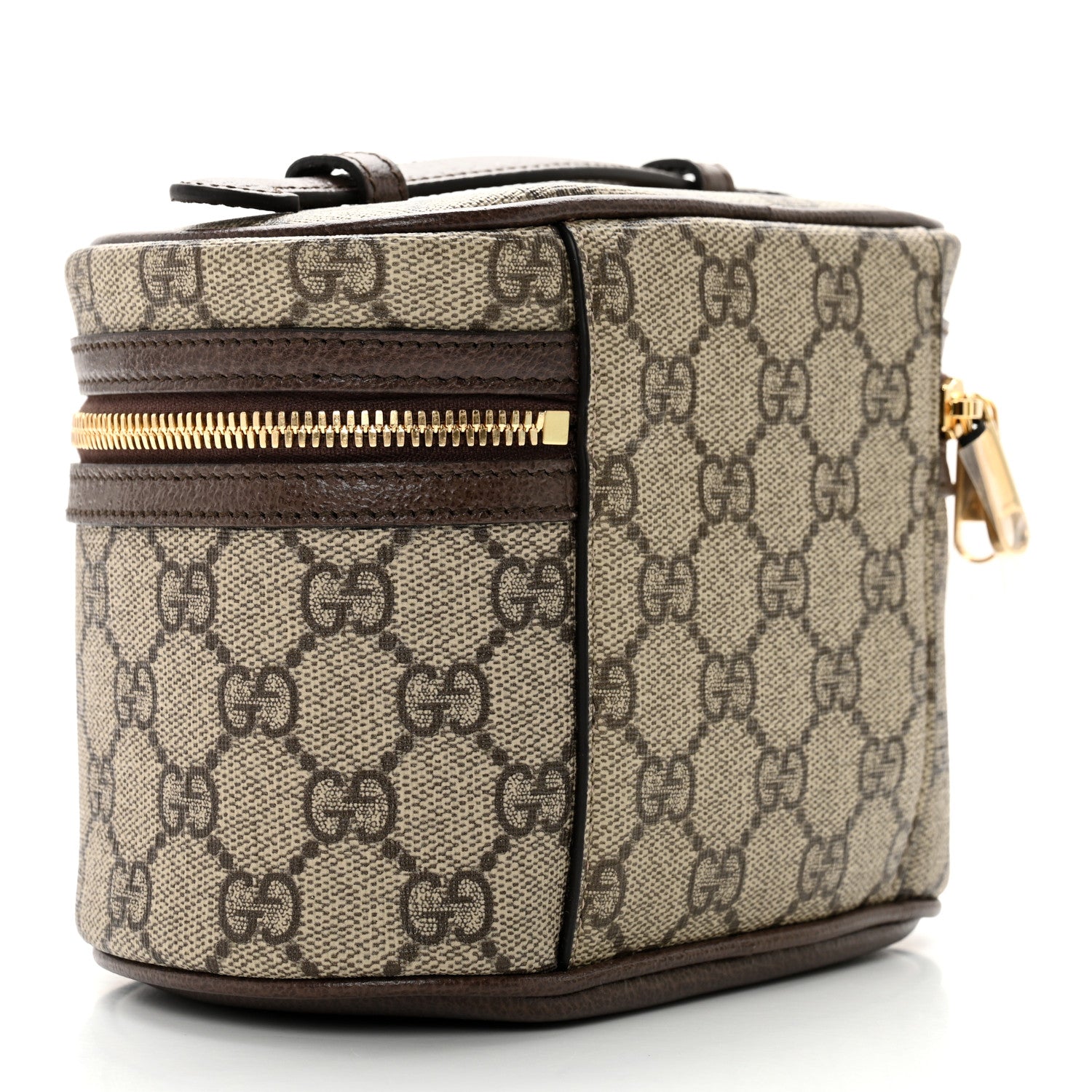 Gucci GG Supreme Monogram Textured Calfskin Web Ophidia Vanity Cosmetic Case Beige Ebony New Acero 2 of 9